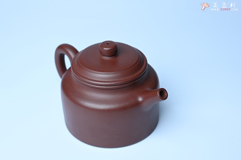 紫砂壶图片：油润黄龙山4号深井红皮龙 全手工德中壶 - 宜兴紫砂壶网