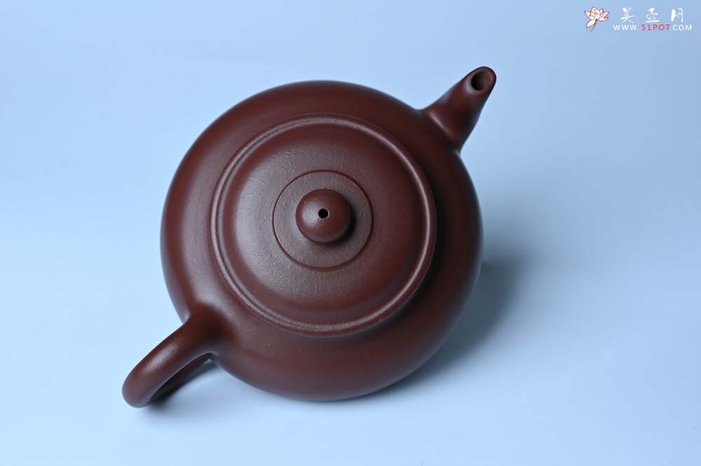 紫砂壶图片：油润黄龙山4号深井红皮龙 全手工摹顾景舟高虚扁 做工特好 - 宜兴紫砂壶网