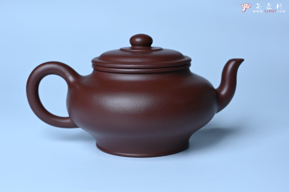 紫砂壶图片：油润黄龙山4号深井红皮龙 全手工摹顾景舟高虚扁 做工特好 - 宜兴紫砂壶网