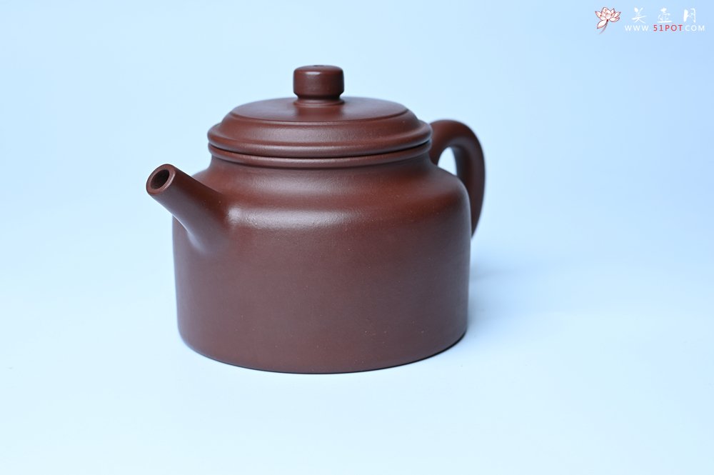 紫砂壶图片：油润黄龙山4号深井红皮龙 全手工德中壶 - 宜兴紫砂壶网