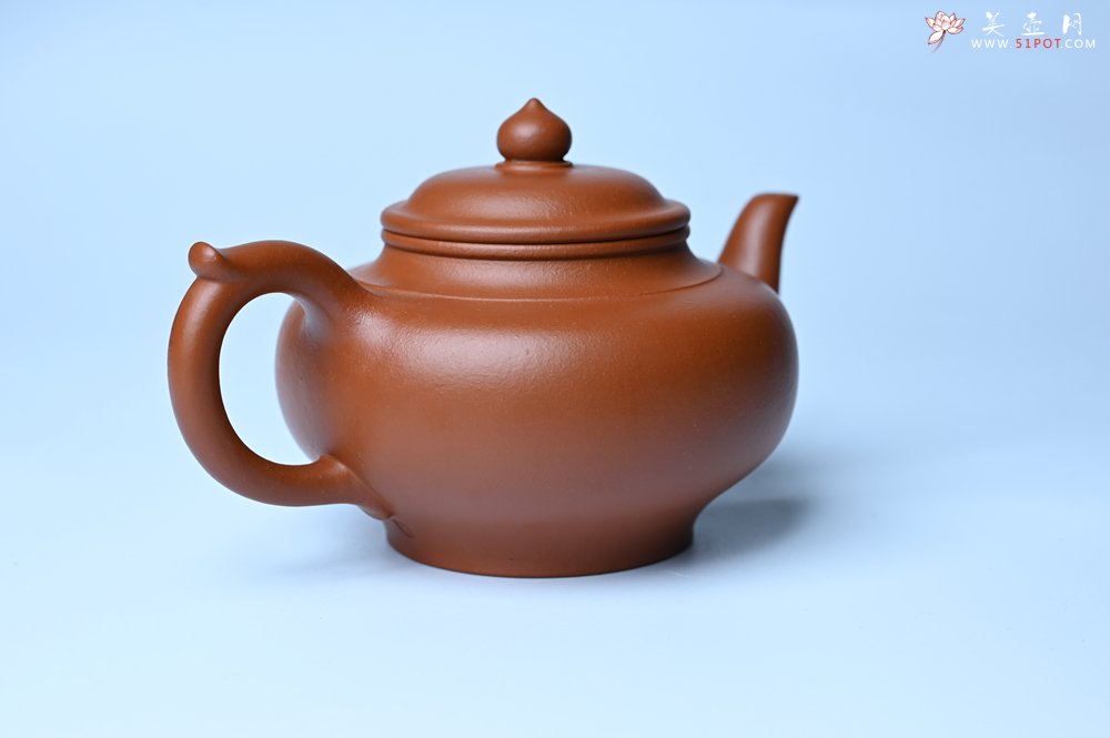 紫砂壶图片：潜力股周小培全手工演绎朱泥笑樱壶 中品难度大 - 宜兴紫砂壶网