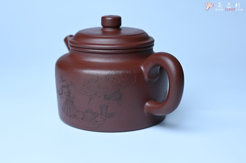 紫砂壶图片：油润黄龙山4号深井红皮龙 全手工德中壶 做工特好 装饰清供图 特文气 - 宜兴紫砂壶网