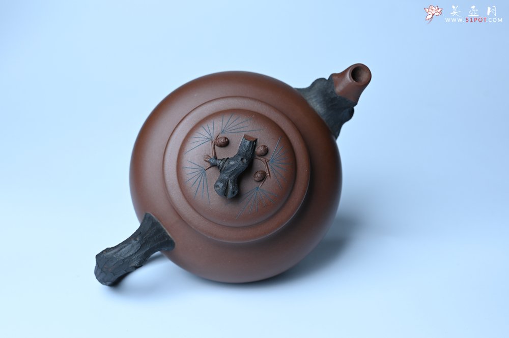 紫砂壶图片：美壶特惠 精致报春系列之松报春壶 - 宜兴紫砂壶网