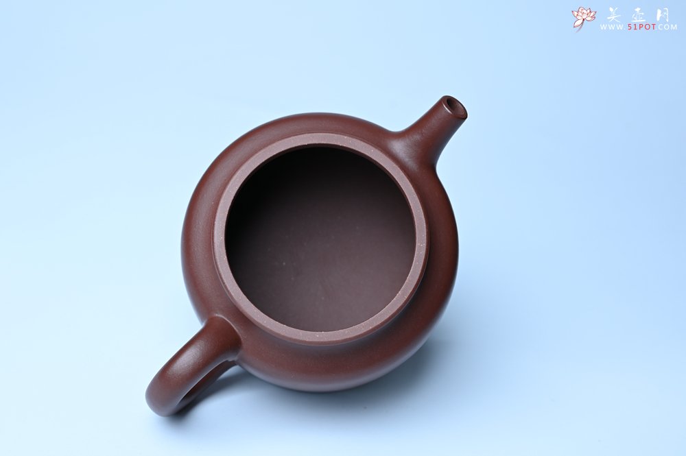 紫砂壶图片：油润黄龙山4号深井红皮龙 全手工德中壶 - 宜兴紫砂壶网