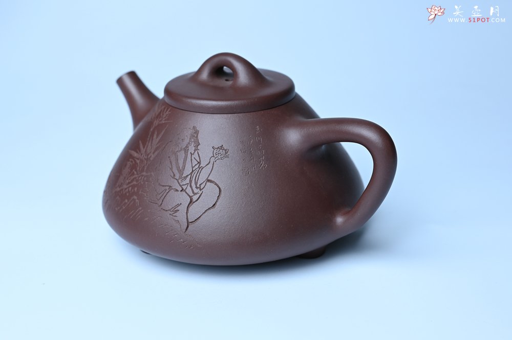 紫砂壶图片：潜力股周小培 特好全手工底槽清子冶石瓢 助工装饰品茶玩壶图 特文气 - 宜兴紫砂壶网