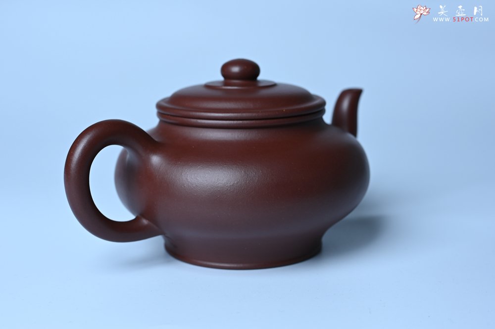 紫砂壶图片：油润黄龙山4号深井红皮龙 全手工摹顾景舟高虚扁 做工特好 - 宜兴紫砂壶网