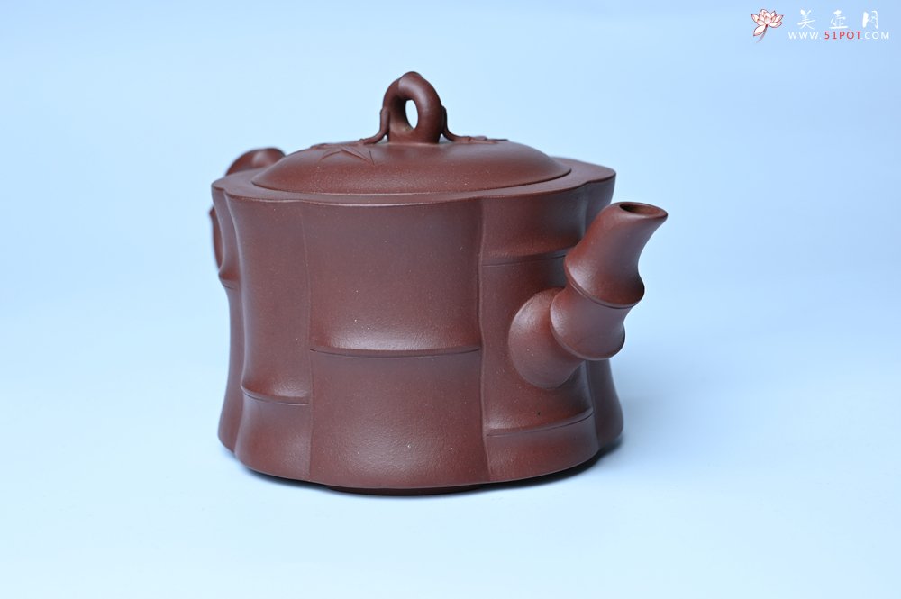 紫砂壶图片：美壶特惠 紫砂壶手工手制优质紫泥八段竹壶 茶人醉爱 - 宜兴紫砂壶网