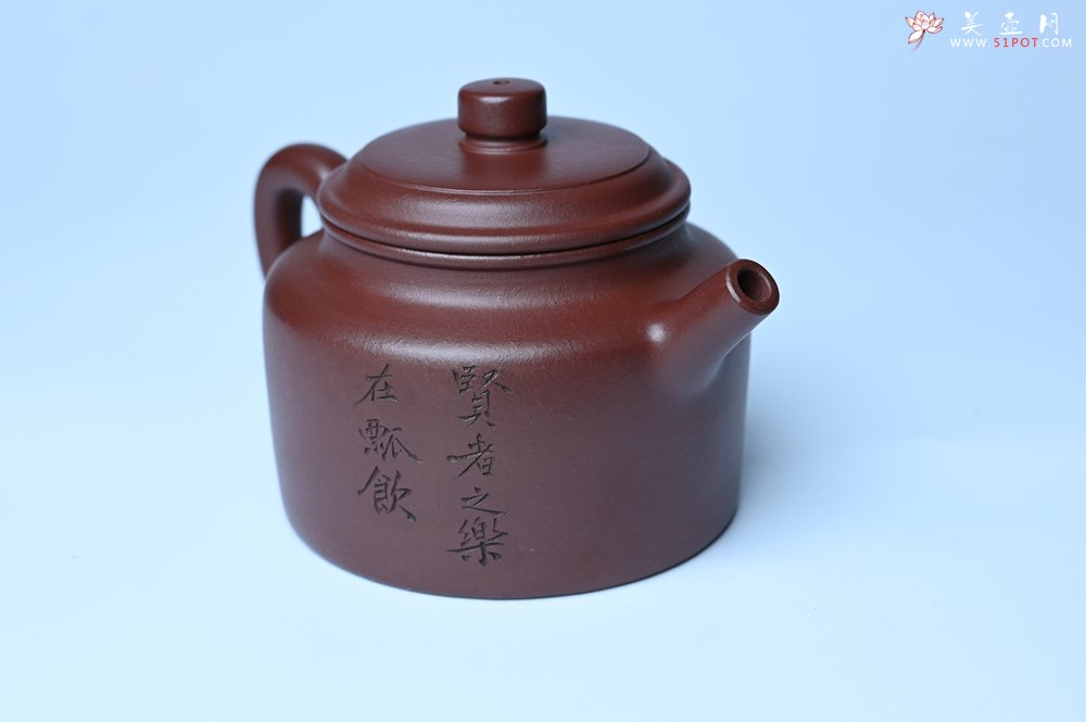 紫砂壶图片：油润黄龙山4号深井红皮龙 全手工德中壶 做工特好 装饰清供图 特文气 - 宜兴紫砂壶网