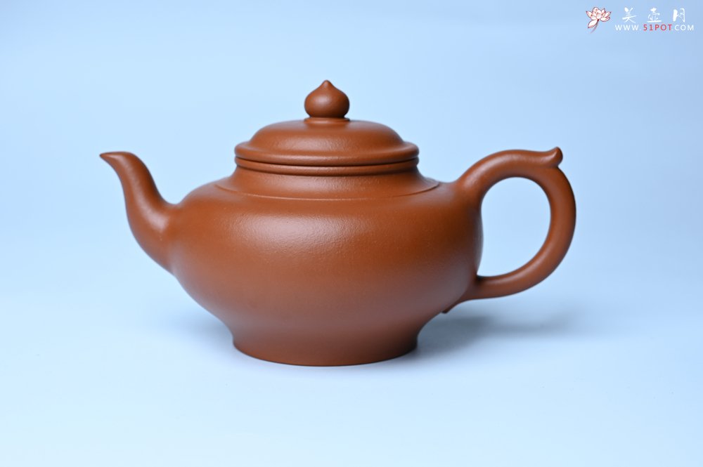 紫砂壶图片：潜力股周小培全手工演绎朱泥笑樱壶 中品难度大 - 宜兴紫砂壶网