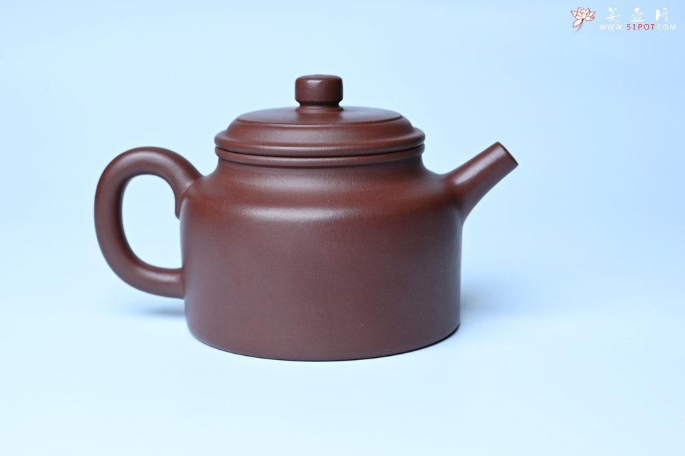 紫砂壶图片：油润黄龙山4号深井红皮龙 全手工德中壶 - 宜兴紫砂壶网