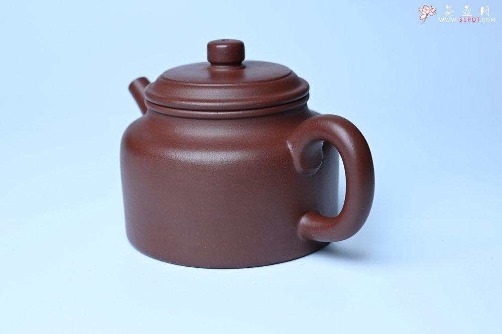 紫砂壶图片：油润黄龙山4号深井红皮龙 全手工德中壶 - 宜兴紫砂壶网