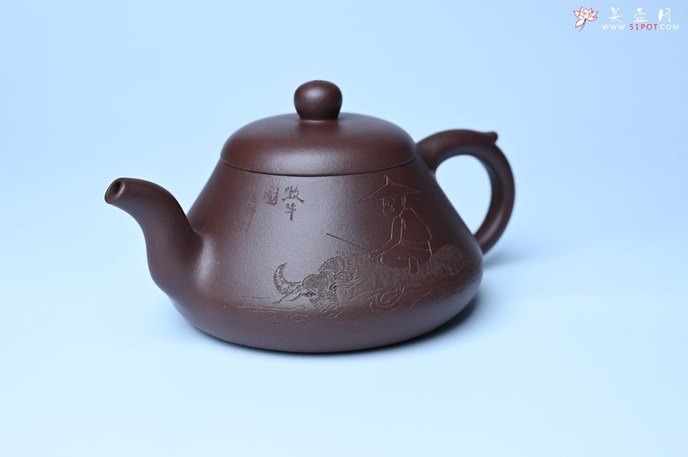 紫砂壶图片：潜力股周小培老师全手工底槽青缘德壶（借问酒家何处有）牧童遥指杏花村 期待与您结缘 - 宜兴紫砂壶网