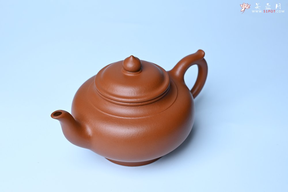 紫砂壶图片：潜力股周小培全手工演绎朱泥笑樱壶 中品难度大 - 宜兴紫砂壶网