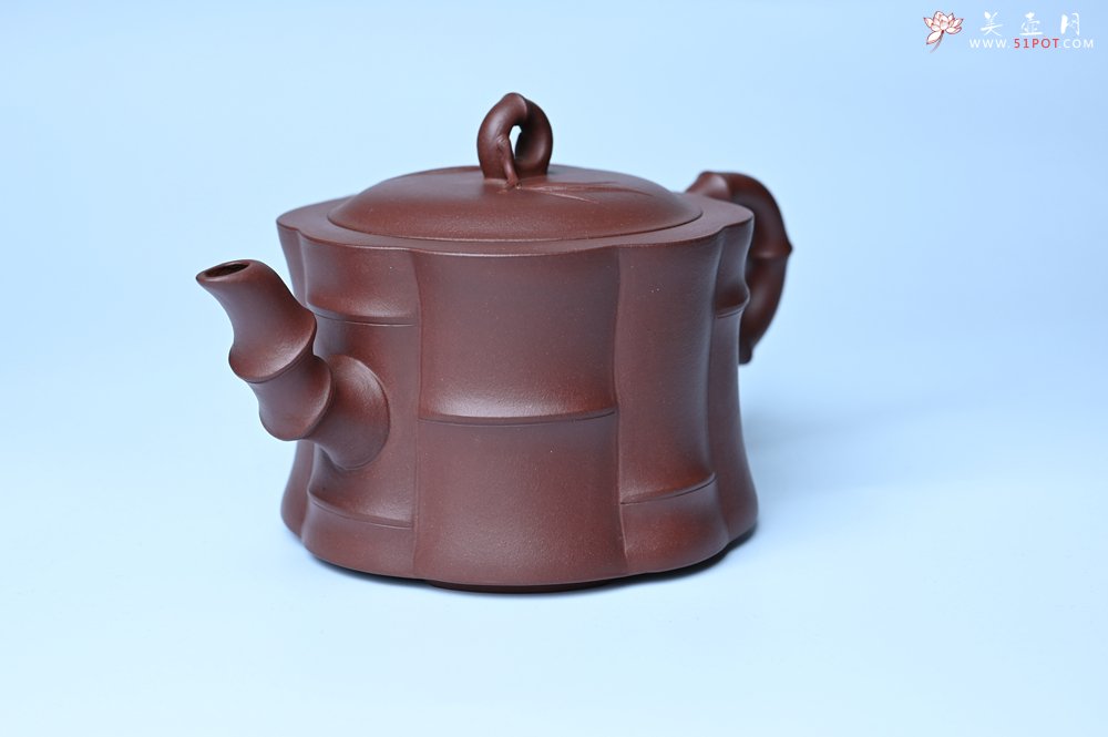 紫砂壶图片：美壶特惠 紫砂壶手工手制优质紫泥八段竹壶 茶人醉爱 - 宜兴紫砂壶网