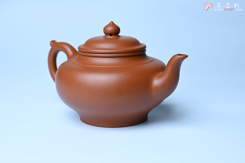 紫砂壶图片：潜力股周小培全手工演绎朱泥笑樱壶 中品难度大 - 宜兴紫砂壶网