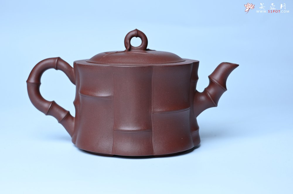 紫砂壶图片：美壶特惠 紫砂壶手工手制优质紫泥八段竹壶 茶人醉爱 - 宜兴紫砂壶网