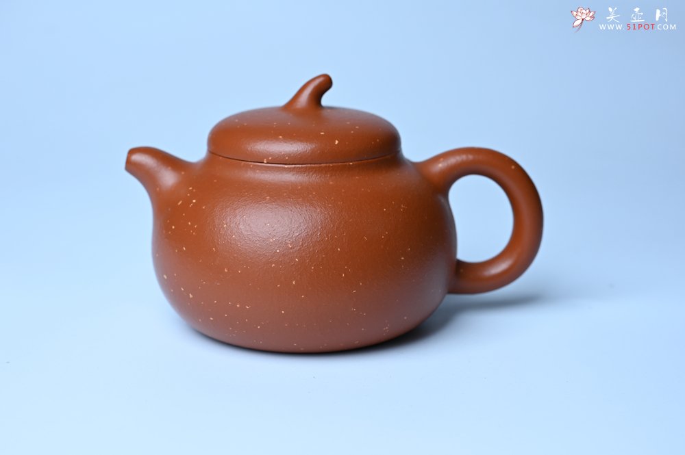 紫砂壶图片：美壶特惠 特好红泥桂花砂茄段壶 茶人醉爱 - 宜兴紫砂壶网