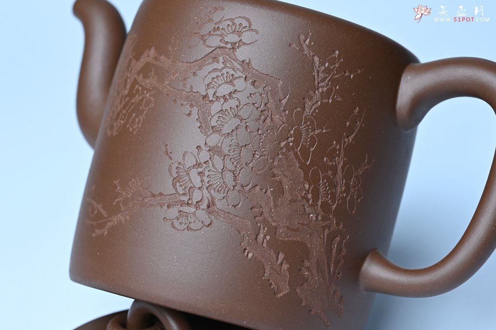 紫砂壶图片：美壶特惠 潜力股王静然 优质紫泥双圈壶 春风大雅能容物 装饰文雅 - 宜兴紫砂壶网