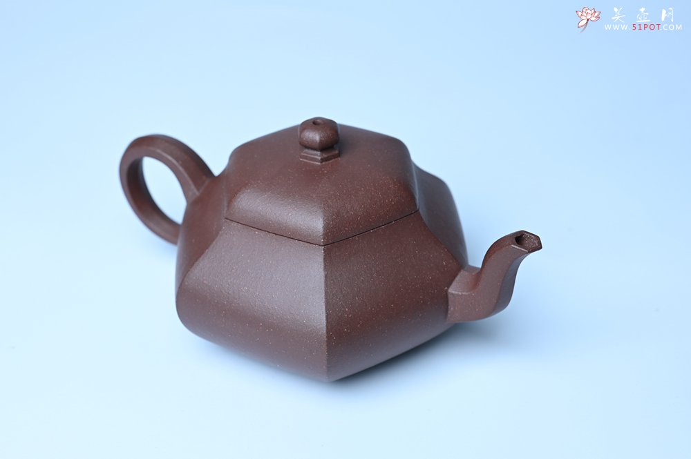 紫砂壶图片：美壶特惠 朱老师全手工六方君德壶 茶人醉爱 - 宜兴紫砂壶网