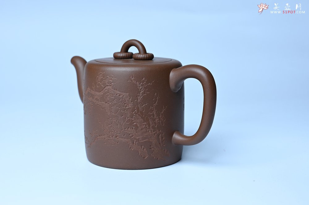 紫砂壶图片：美壶特惠 潜力股王静然 优质紫泥双圈壶 春风大雅能容物 装饰文雅 - 宜兴紫砂壶网