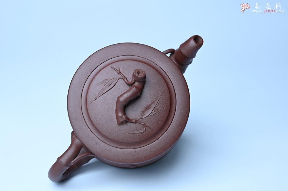 紫砂壶图片：美壶特惠 精致紫泥可心竹段壶 茶人醉爱 - 宜兴紫砂壶网
