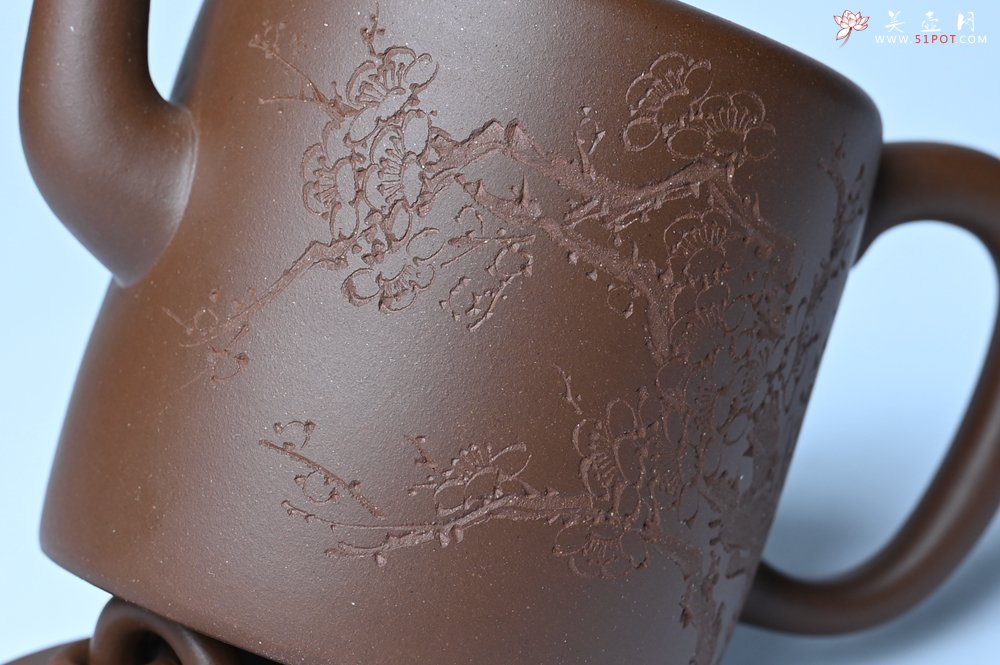 紫砂壶图片：美壶特惠 潜力股王静然 优质紫泥双圈壶 春风大雅能容物 装饰文雅 - 宜兴紫砂壶网