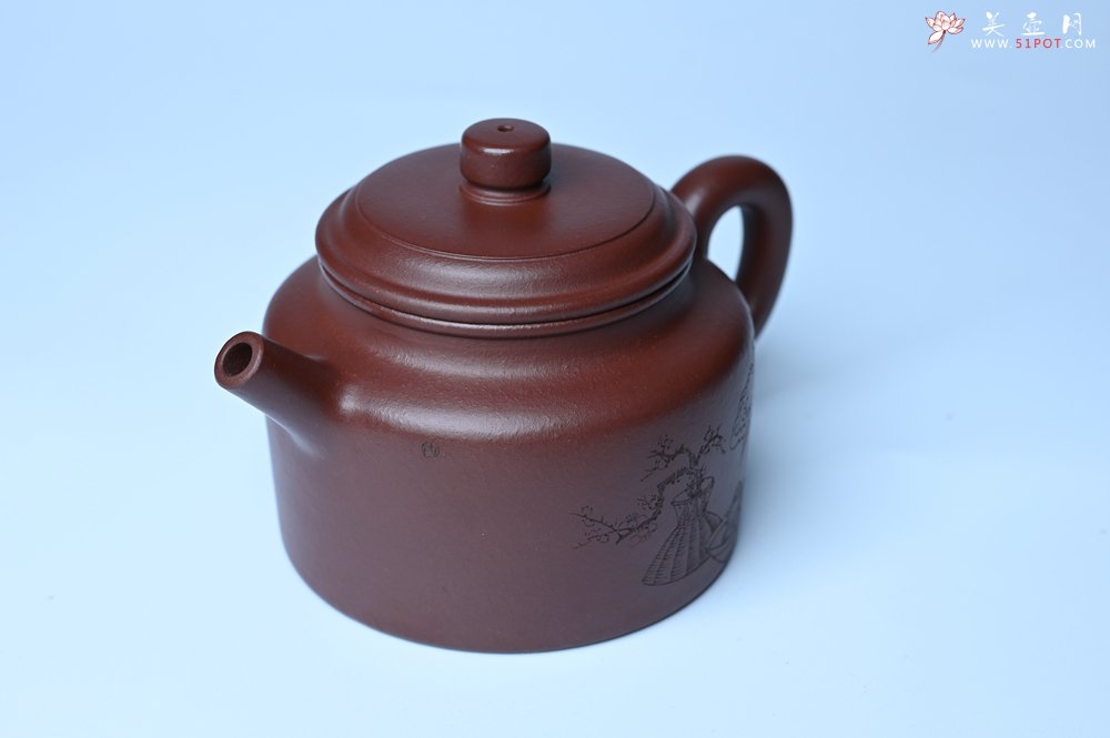 紫砂壶图片：油润黄龙山4号深井红皮龙 全手工德中壶 做工特好 装饰清供图 特文气 - 宜兴紫砂壶网