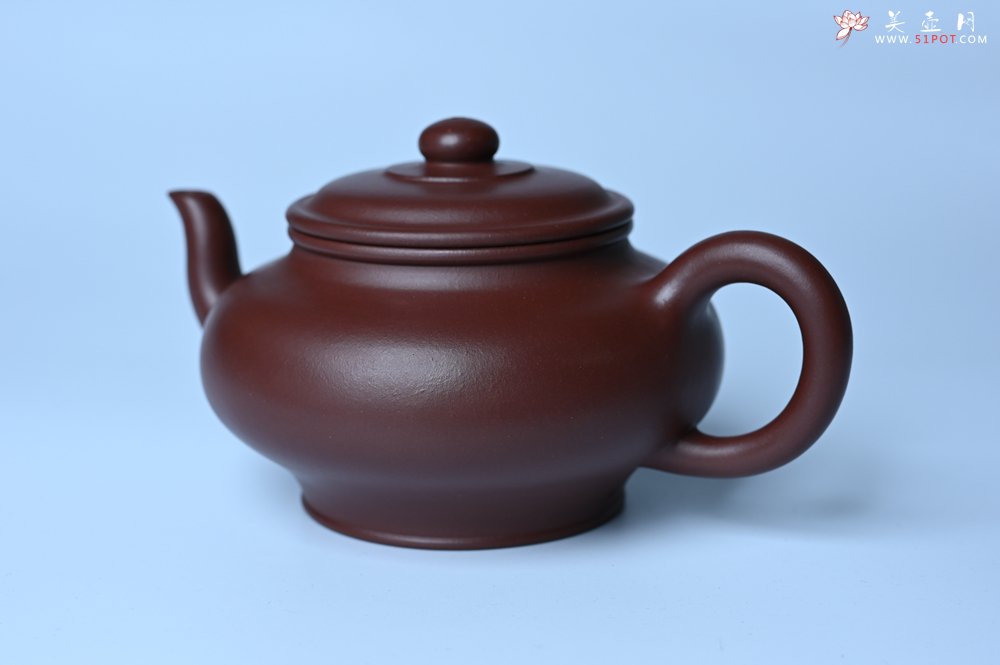 紫砂壶图片：油润黄龙山4号深井红皮龙 全手工摹顾景舟高虚扁 做工特好 - 宜兴紫砂壶网