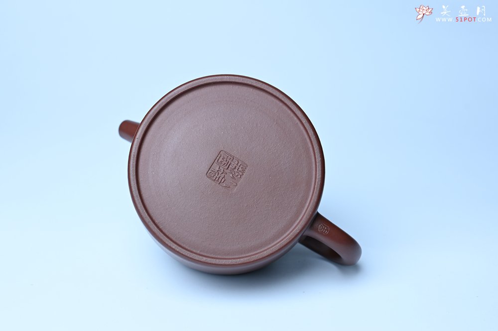 紫砂壶图片：油润黄龙山4号深井红皮龙 全手工德中壶 - 宜兴紫砂壶网