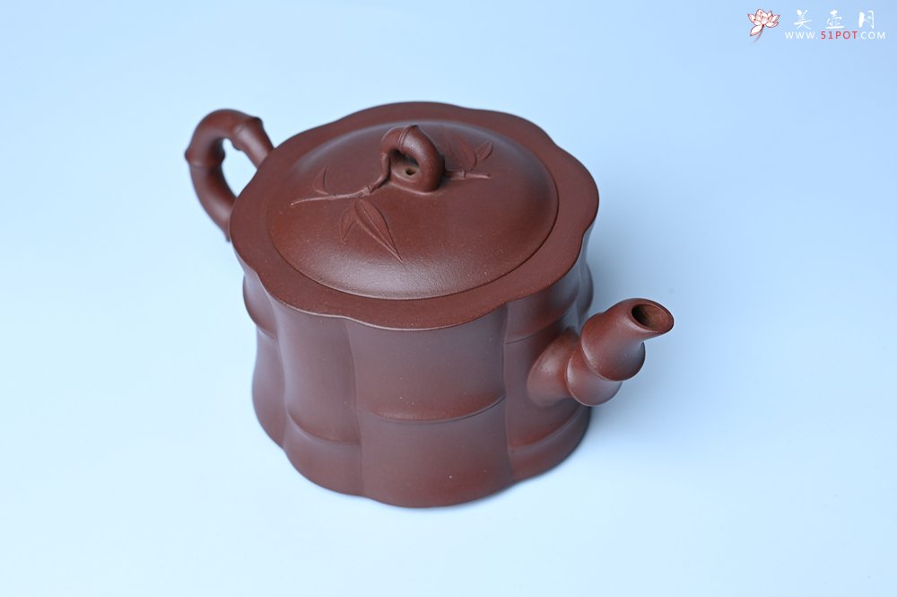 紫砂壶图片：美壶特惠 紫砂壶手工手制优质紫泥八段竹壶 茶人醉爱 - 宜兴紫砂壶网