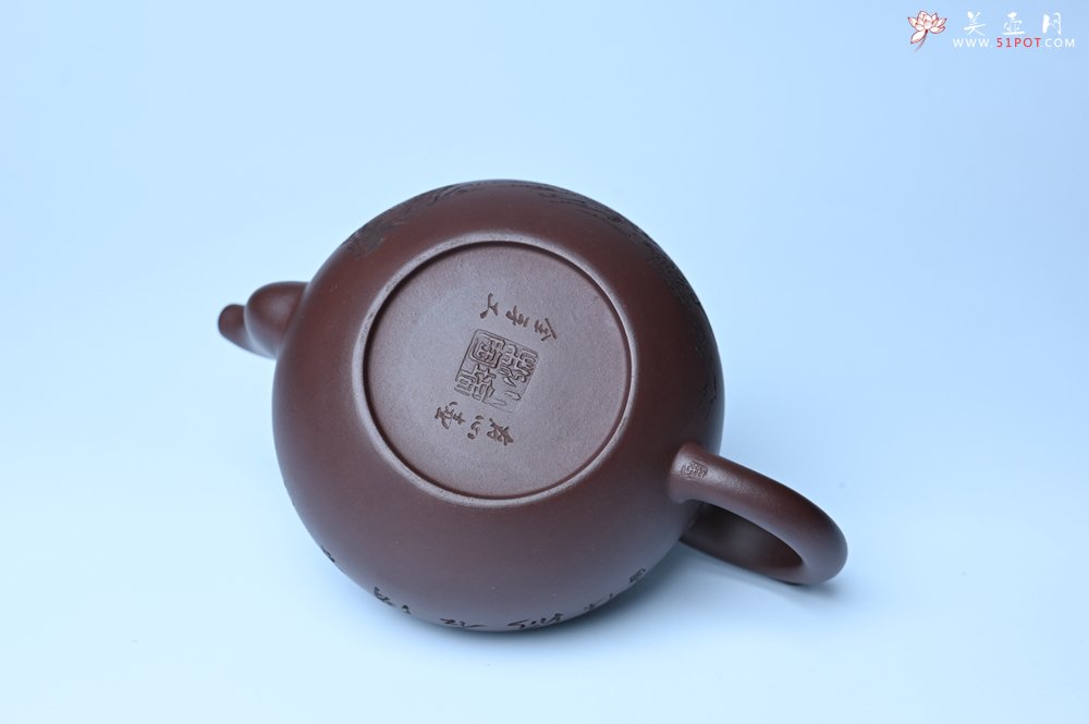 紫砂壶图片：特油润底曹青 全手工大蕴存心壶 卡盖难度相当大 明月松间照 清泉石上流 期待与亲结缘 - 宜兴紫砂壶网