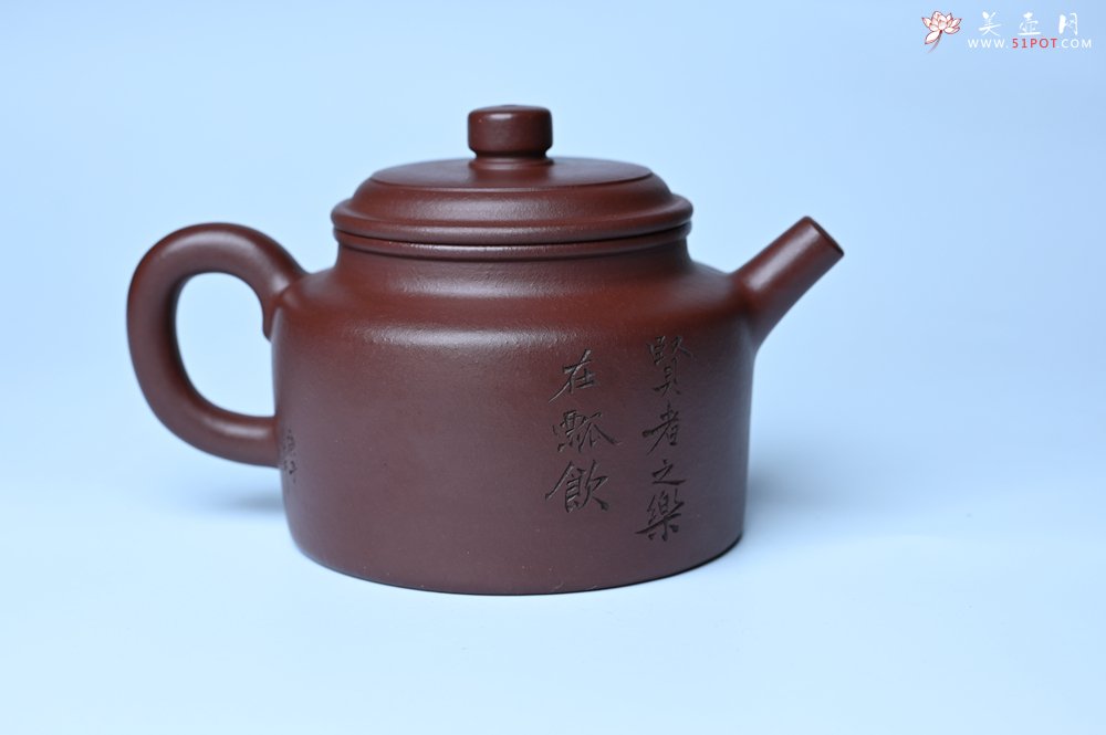 紫砂壶图片：油润黄龙山4号深井红皮龙 全手工德中壶 做工特好 装饰清供图 特文气 - 宜兴紫砂壶网