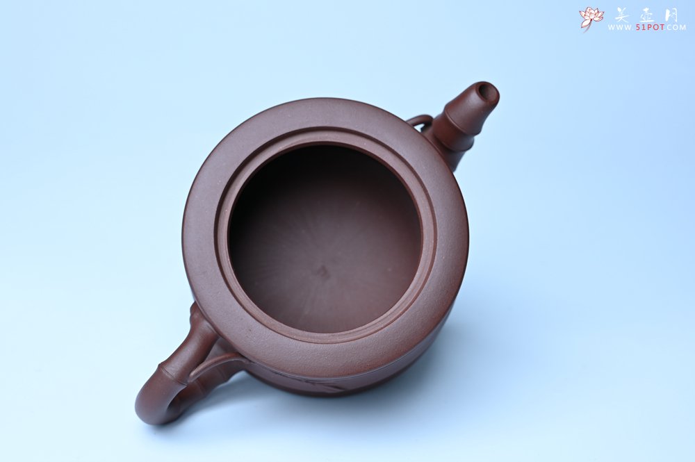 紫砂壶图片：美壶特惠 精致紫泥可心竹段壶 茶人醉爱 - 宜兴紫砂壶网