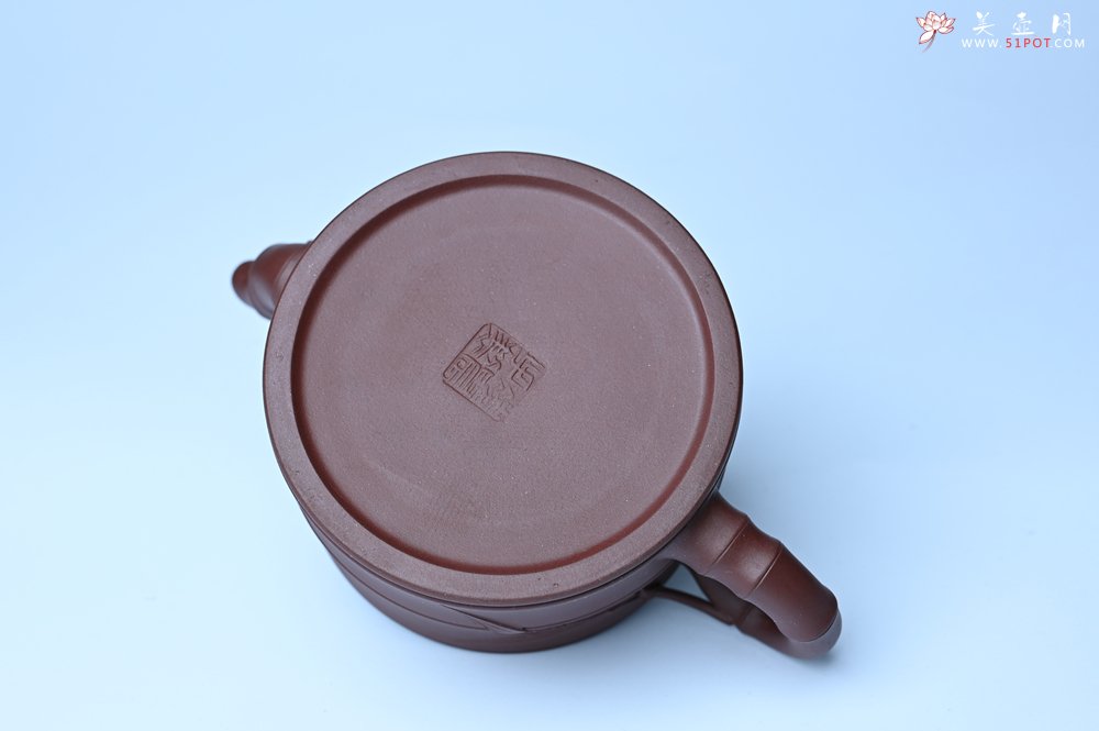 紫砂壶图片：美壶特惠 精致紫泥可心竹段壶 茶人醉爱 - 宜兴紫砂壶网