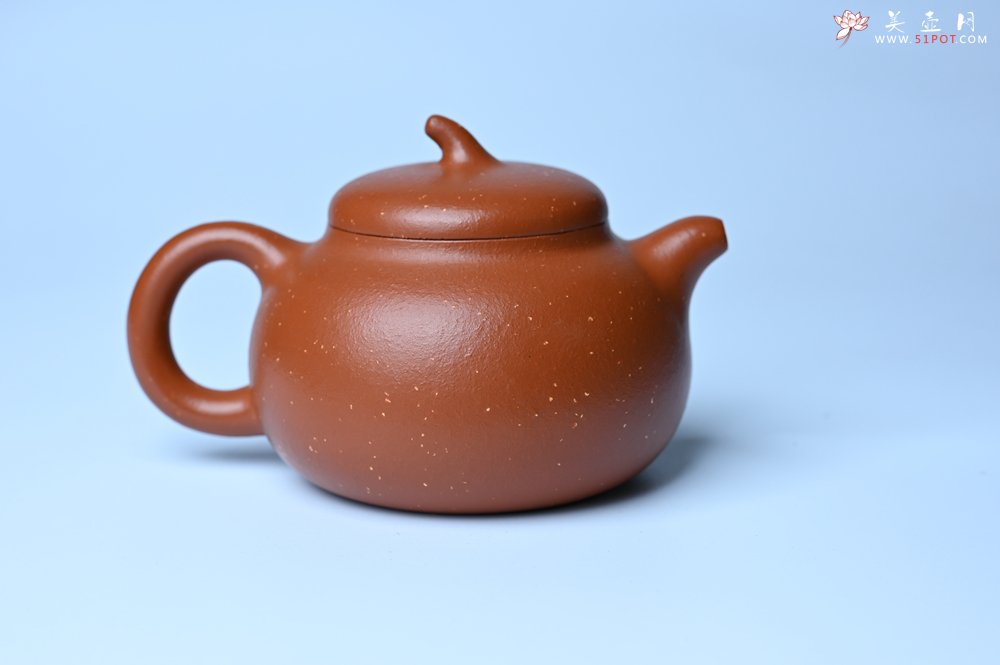 紫砂壶图片：美壶特惠 特好红泥桂花砂茄段壶 茶人醉爱 - 宜兴紫砂壶网