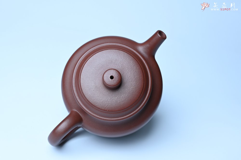 紫砂壶图片：油润黄龙山4号深井红皮龙 全手工德中壶 - 宜兴紫砂壶网