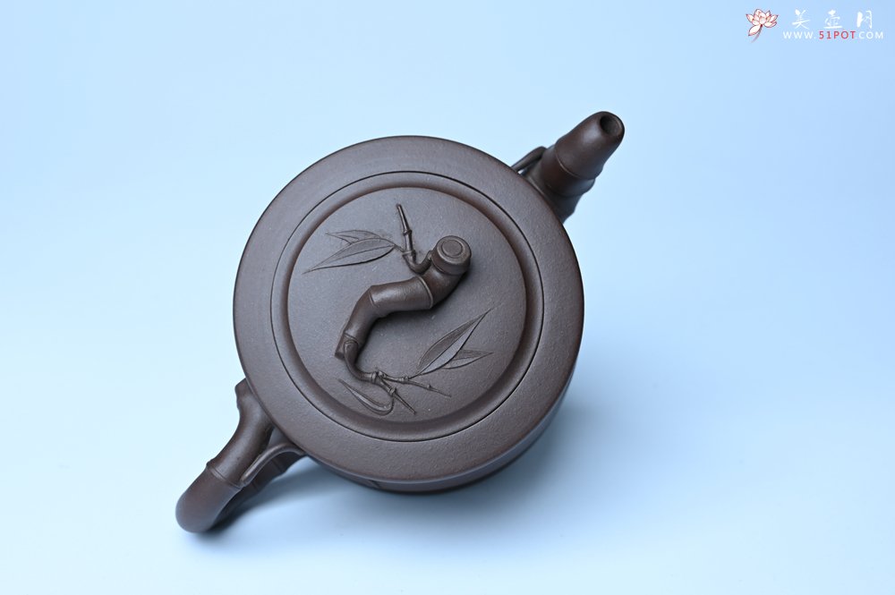 紫砂壶图片：美壶特惠 精致老紫泥可心竹段壶 茶人醉爱 - 宜兴紫砂壶网
