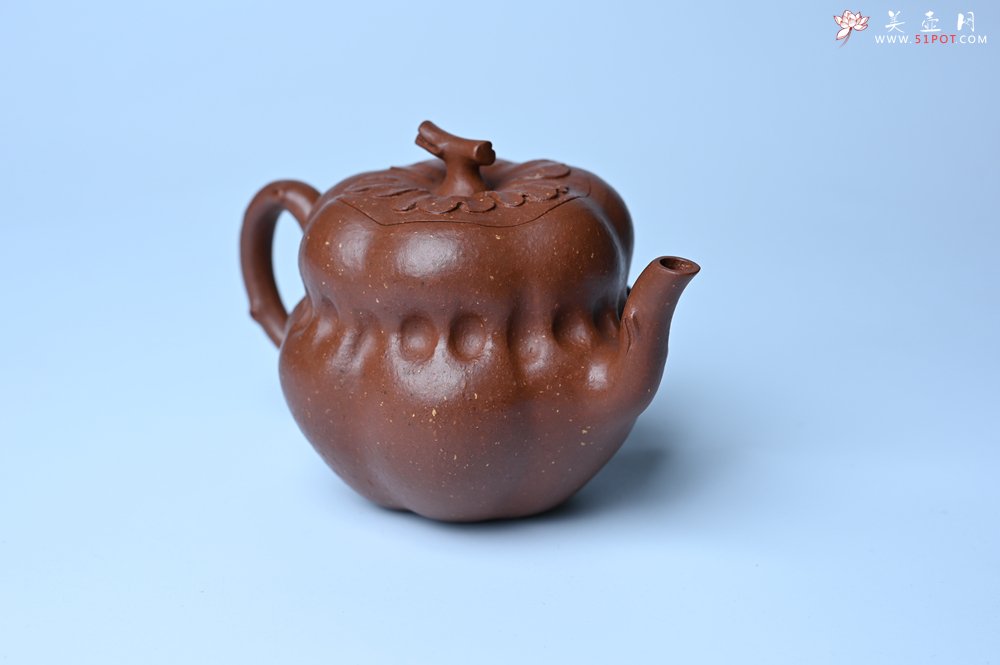 紫砂壶图片：美壶特惠 特好降坡泥 柿柿如意紫砂壶 肌理丰富生动 - 宜兴紫砂壶网