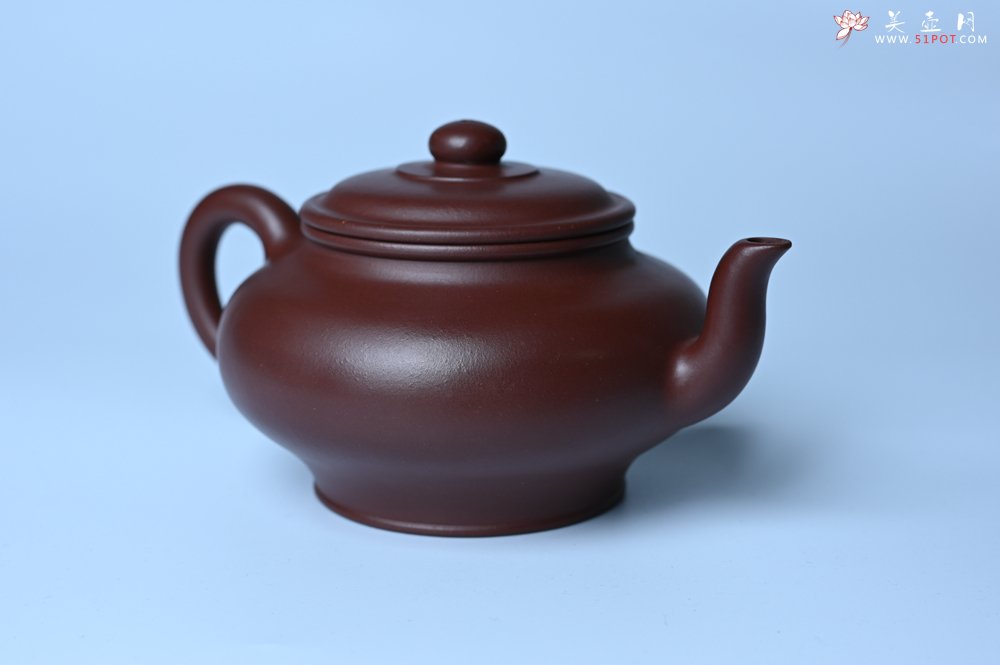 紫砂壶图片：油润黄龙山4号深井红皮龙 全手工摹顾景舟高虚扁 做工特好 - 宜兴紫砂壶网