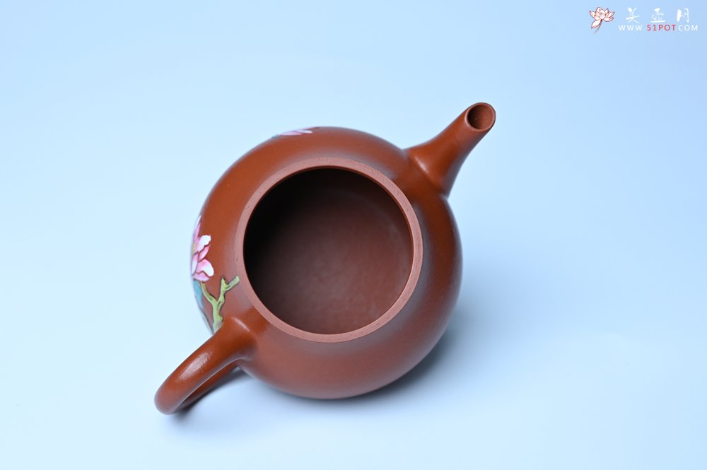 紫砂壶图片：美壶特惠 优质朱泥梨形壶 蝶恋花 茶人醉爱 - 宜兴紫砂壶网