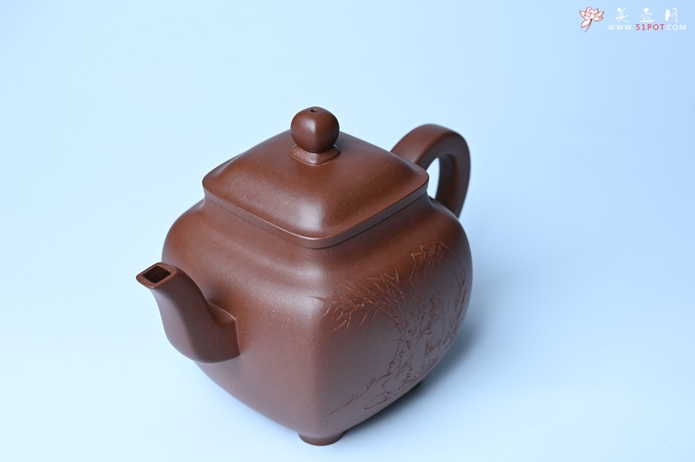 紫砂壶图片：实力派张海艳全手工油润底曹青重器鸣远四方 气势磅礴 用心之作 装饰人物特文气 - 宜兴紫砂壶网