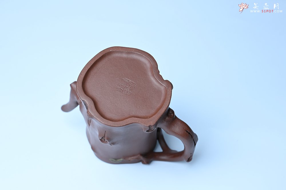 紫砂壶图片：潜力股赵老师 优质紫泥全手工佛手桩紫砂壶 三色帖叶生动 佛手灵动 - 宜兴紫砂壶网