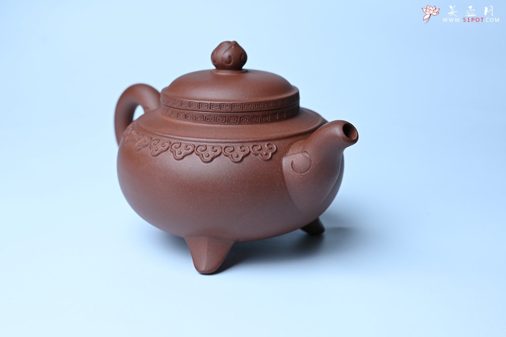 紫砂壶图片：美壶特惠 精致特好底曹青云肩如意壶 - 宜兴紫砂壶网