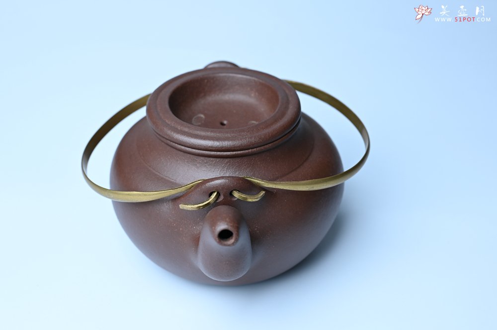 紫砂壶图片：美壶特惠 手工手制精致老紫泥提梁壶 茶人醉爱 - 宜兴紫砂壶网