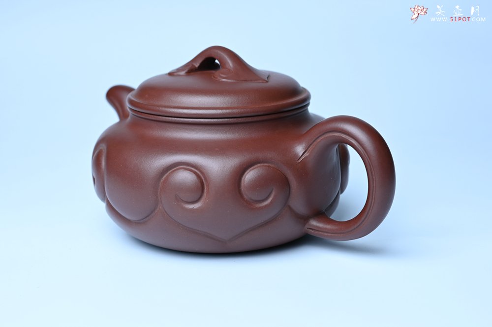 紫砂壶图片：美壶特惠 精致紫泥仿古如意壶 茶人醉爱 - 宜兴紫砂壶网