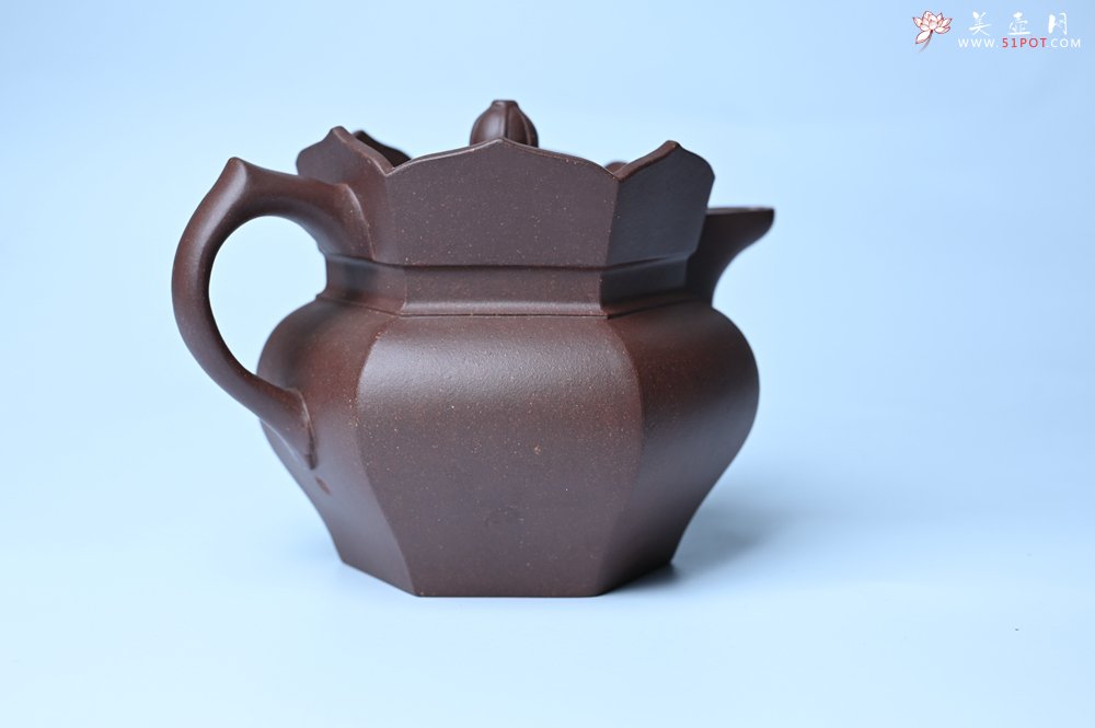 紫砂壶图片：摹古时大彬 优质调砂老紫泥全手工镶片僧帽壶 难度大 古韵悠悠 愈养迷人 - 宜兴紫砂壶网