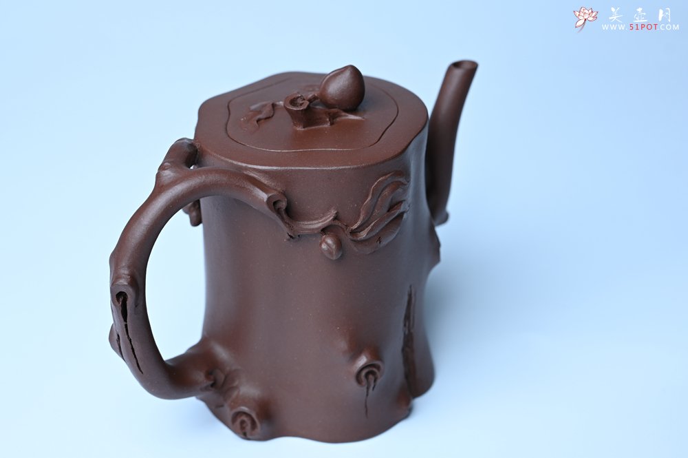 紫砂壶图片：潜力股赵老师 全手工秀雅桃桩 肌理自然生动 - 宜兴紫砂壶网