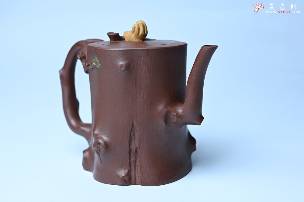 紫砂壶图片：潜力股赵老师 优质紫泥全手工佛手桩紫砂壶 三色帖叶生动 佛手灵动 - 宜兴紫砂壶网