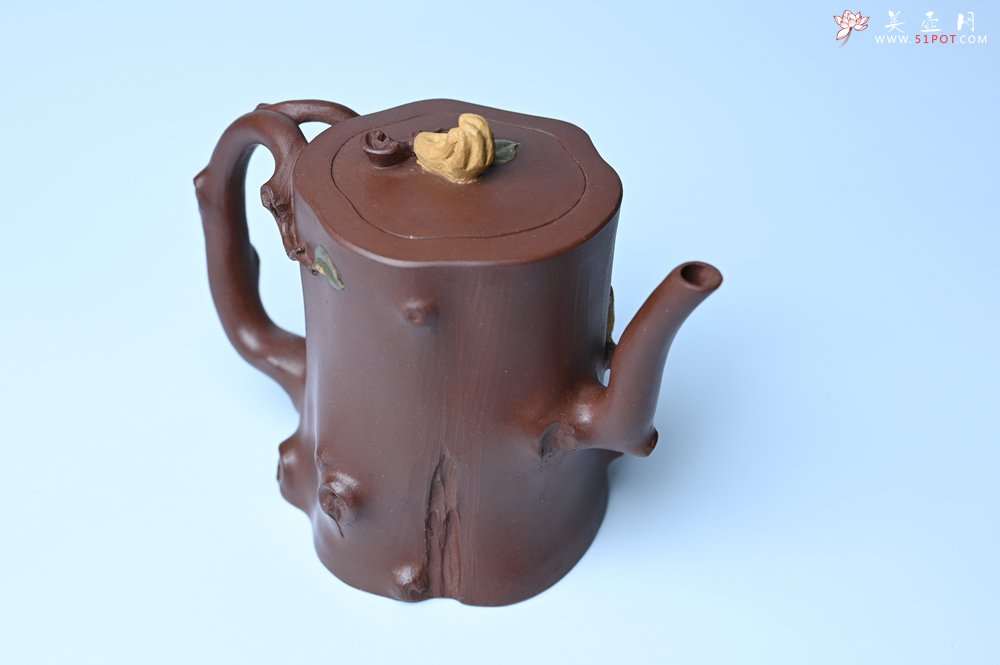 紫砂壶图片：潜力股赵老师 优质紫泥全手工佛手桩紫砂壶 三色帖叶生动 佛手灵动 - 宜兴紫砂壶网