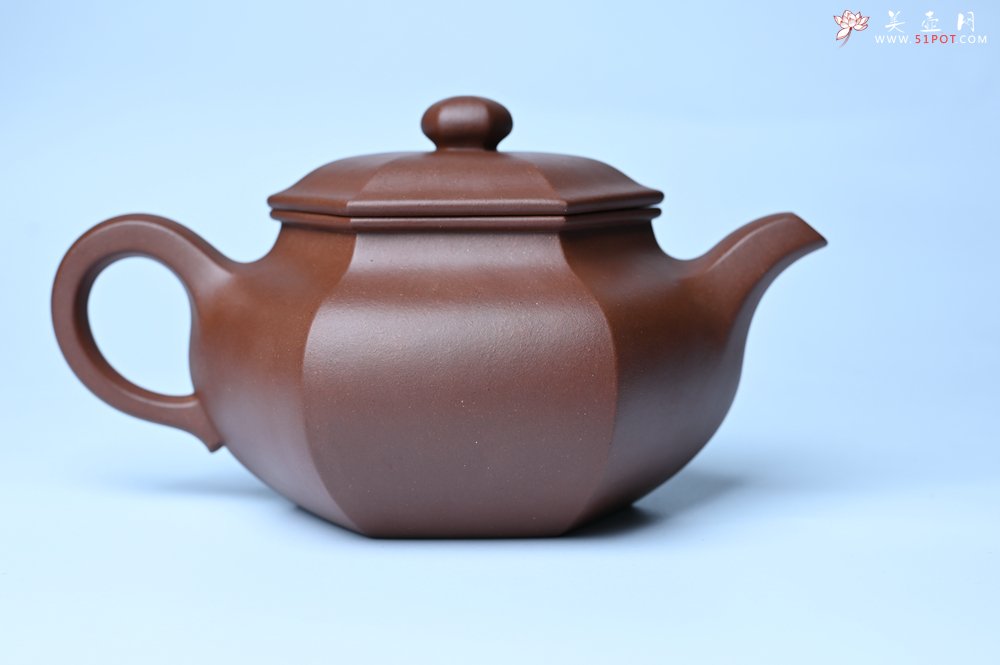 紫砂壶图片：实力派张海艳全手工精工六方仿古壶 气势磅礴 线面挺括平正 - 宜兴紫砂壶网